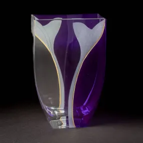 Purple Crystal Vase with Botanicals