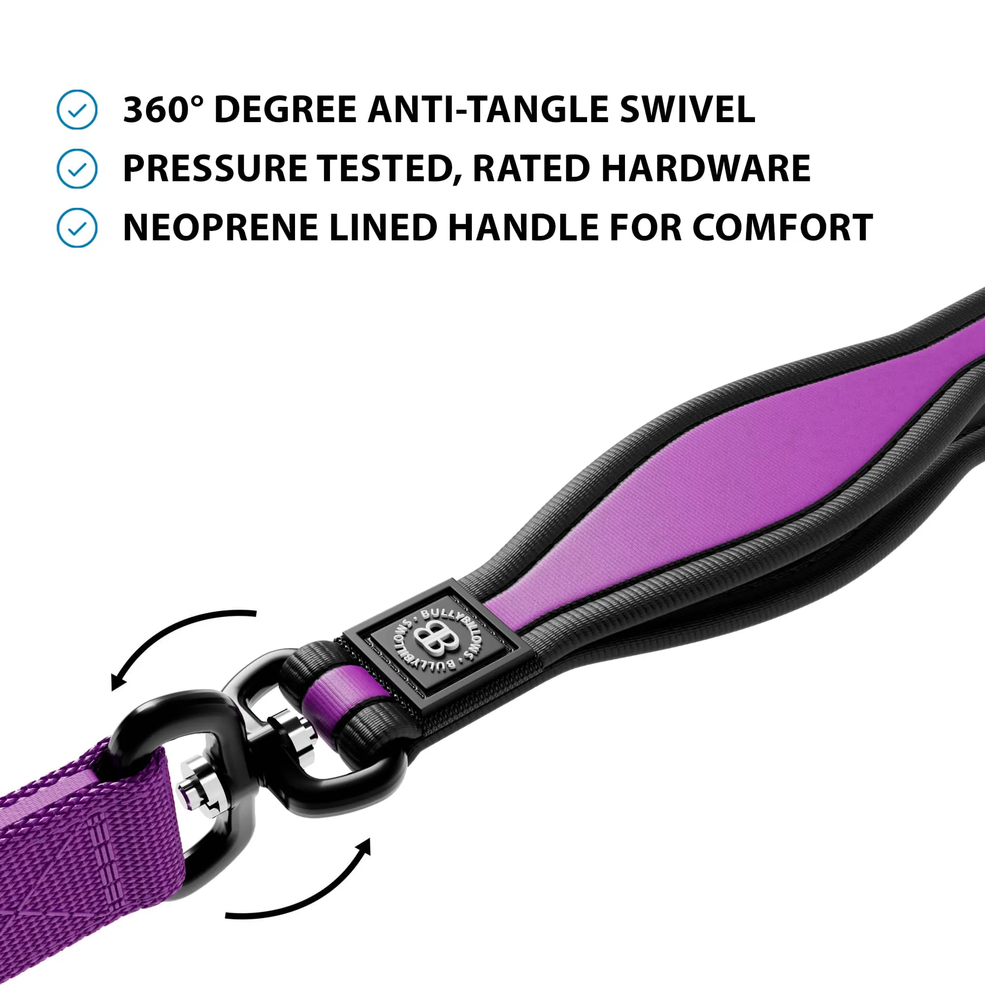 1.2m Mini Combat Lead | Secure Clasp - Purple