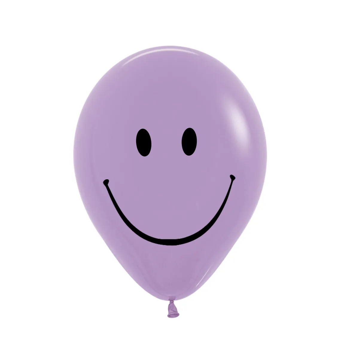 12" Round, Metallic Smiley Face Purple