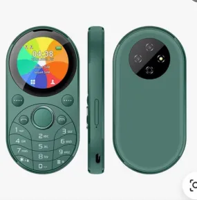 1.39" Round LCD Screen Metal Body Keypad Pocket 2g GSM Mobile Phone with Unique Design (Green)