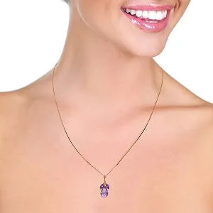 14K Solid Rose Gold Purple Amethyst Necklace Certified Genuine Limited Edition