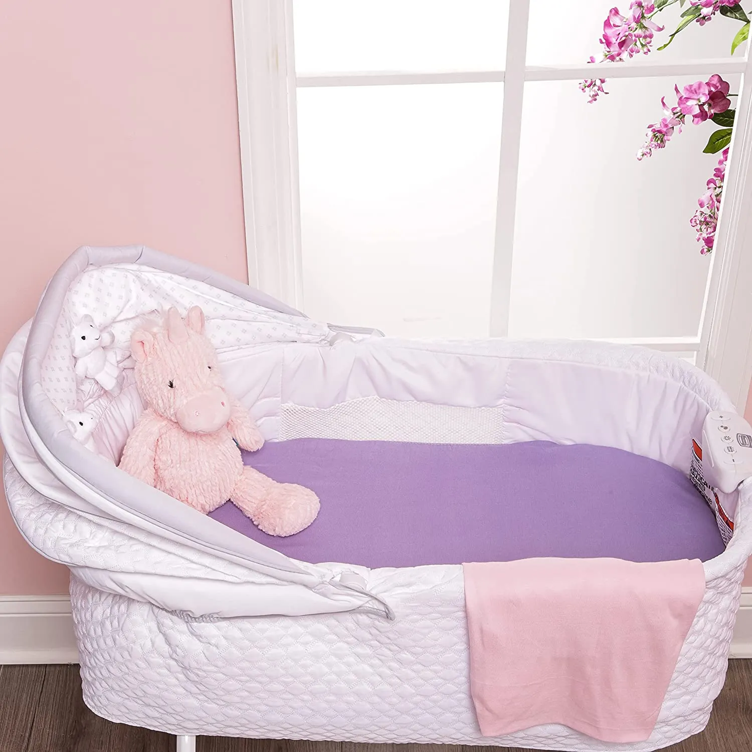 2 Pack Bassinet Sheets - Pink/Purple