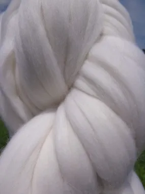 4 oz  ounce Diamond White Wool Top Roving Blogger Favorite 5 Stars!