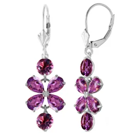 5.32 Carat 14K Solid White Gold Earthly Delight Amethyst Earrings