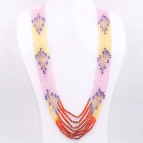 7 Strand CZ Long Multi Color Necklace Layered Cubic Zirconia MultiStrand Necklace SKU: 6143151