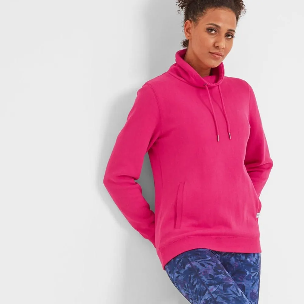 Abigail Womens Funnel Neck Sweat - Magenta Pink