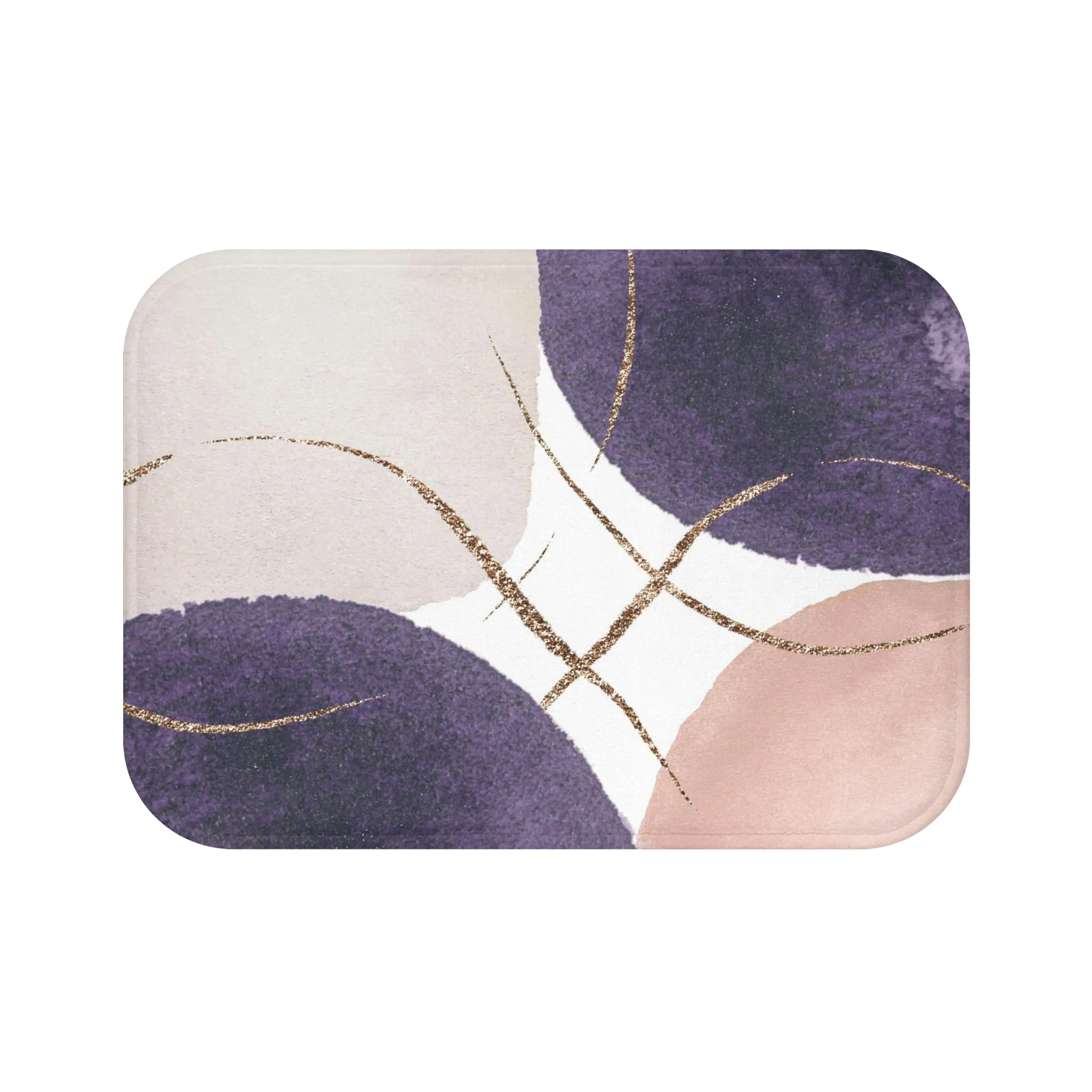 Abstract Bath Mat, Kitchen Mat | Blush Pink, Lavender Purple Mat