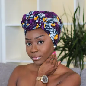 African headwrap - Purple trangle