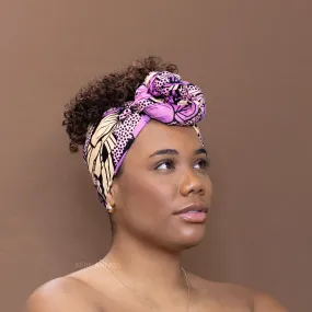 African Purple Big flower headwrap