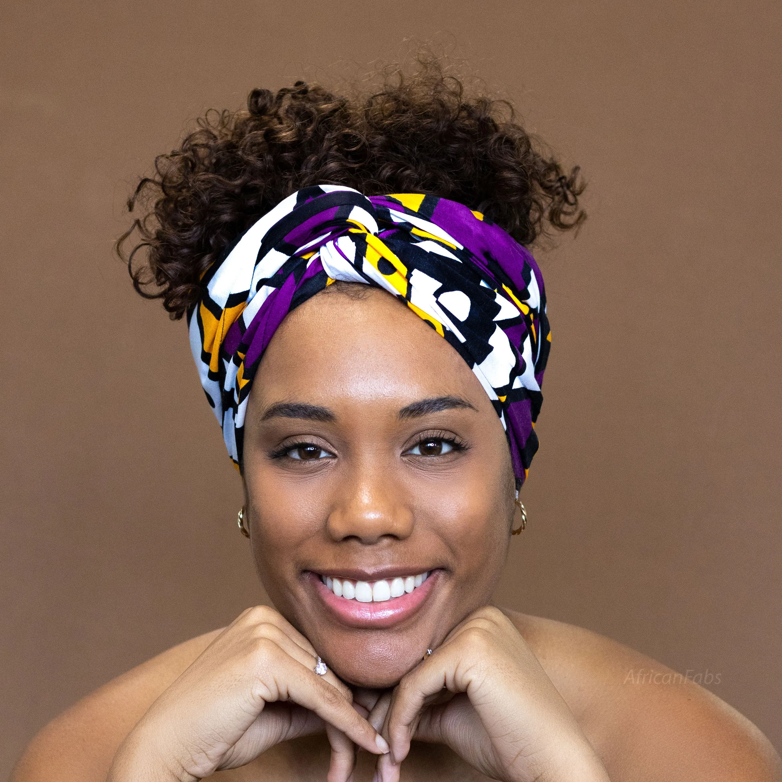 African Purple / Yellow Samakaka headwrap