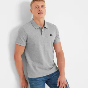 Aketon Mens Polo Shirt - Light Grey Marl