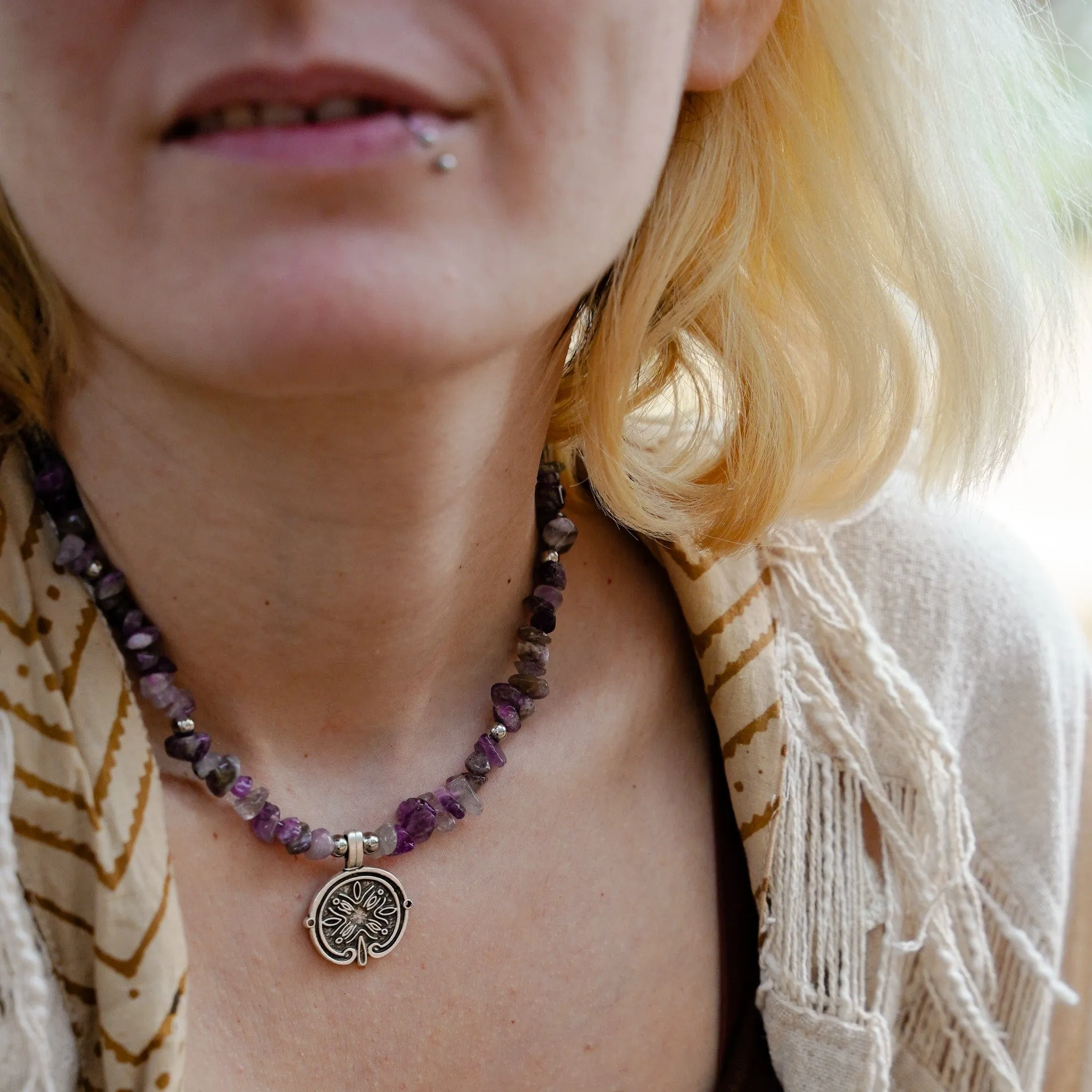 Amethyst Flower Necklace