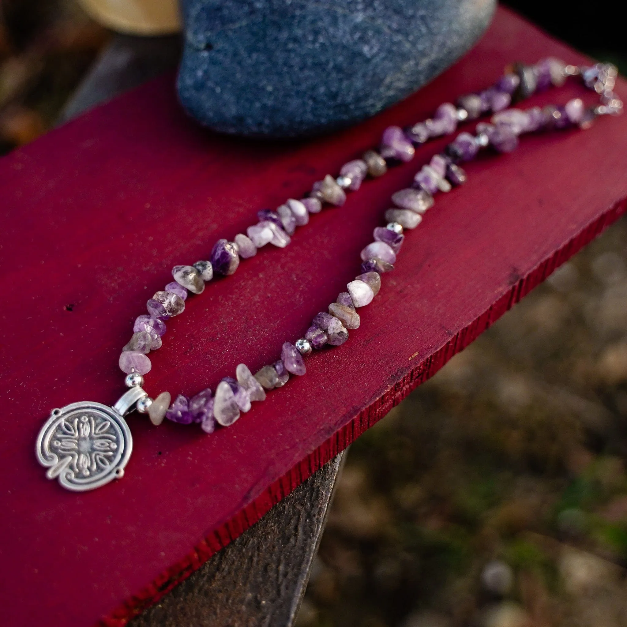 Amethyst Flower Necklace