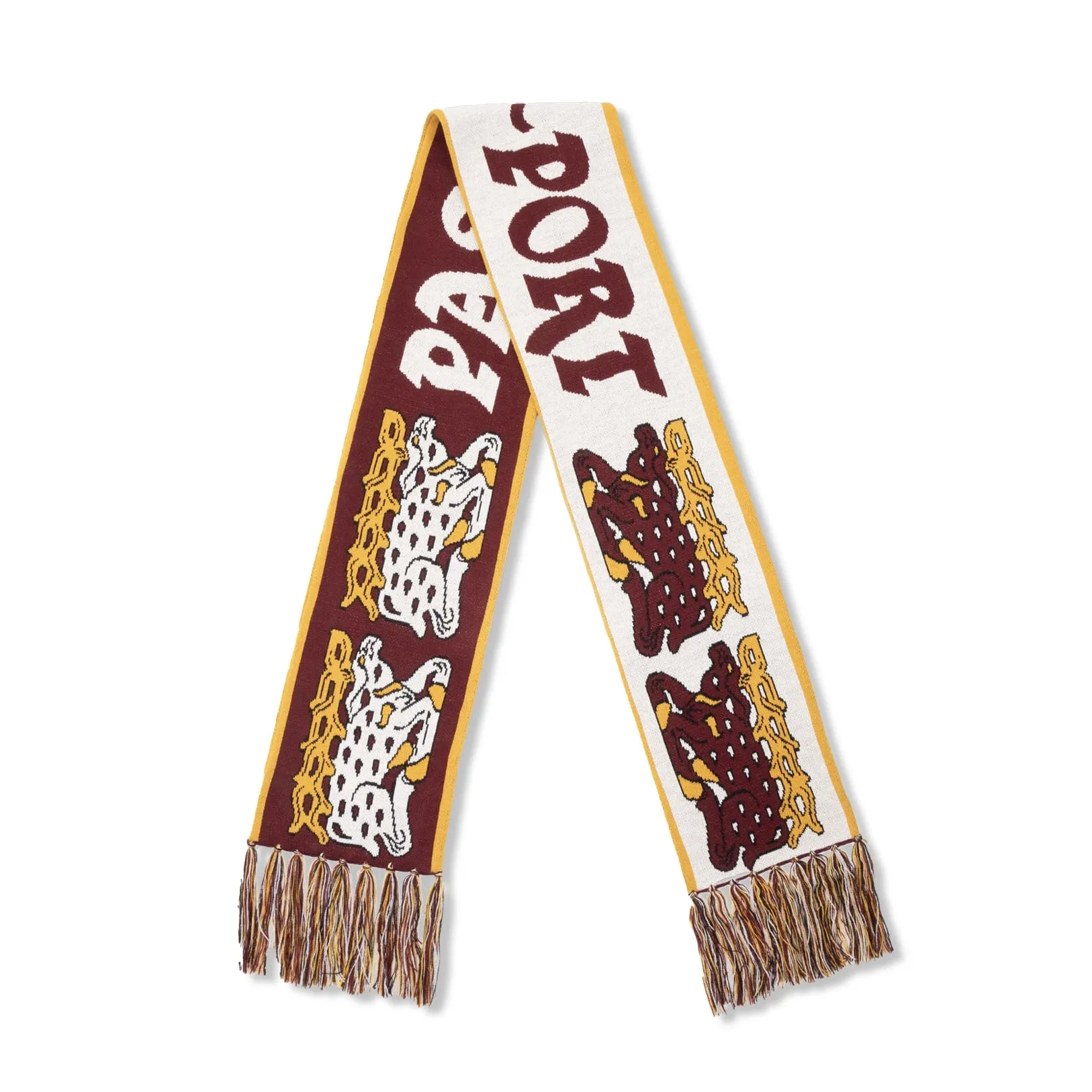 Antler Scarf, Maroon / Gold