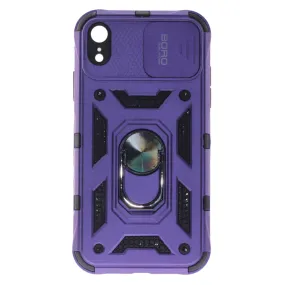 Apple iPhone XR Case, Ring Armor Case with Lens Cover, Color Purple