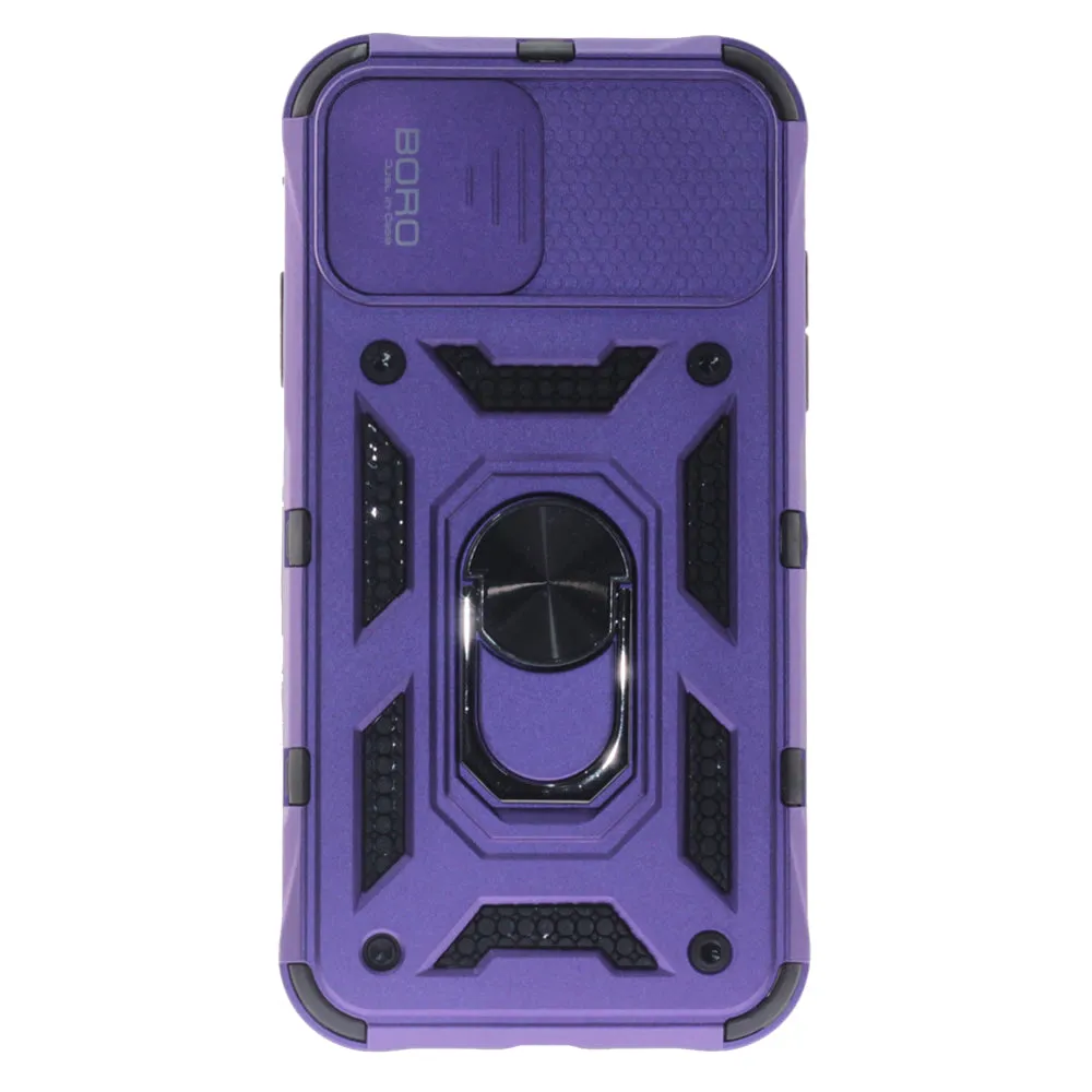 Apple iPhone XR Case, Ring Armor Case with Lens Cover, Color Purple