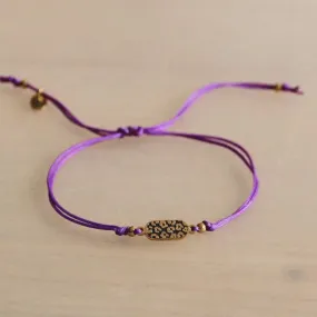 Bazou Satin Bracelet Leopard Tag Purple