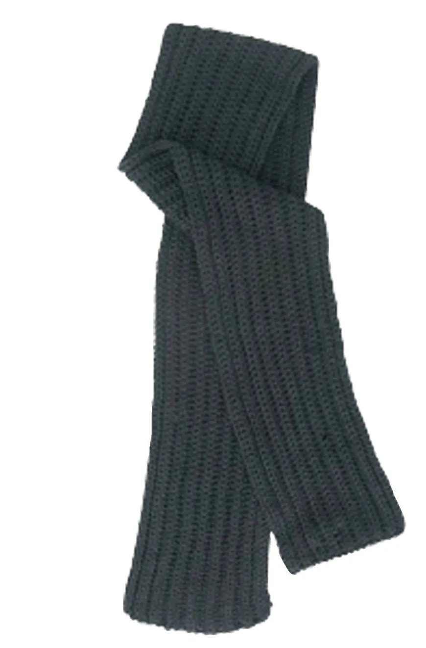 Black Chunky Ribbed Knit Scarf