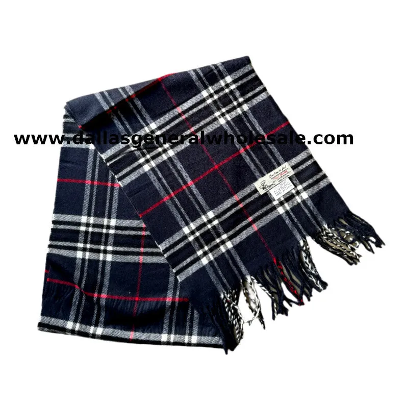 Black Plaid Scarves Wholesale