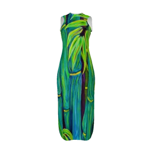 Blue Bamboo Women's Long Dress by Rachael Ray Art