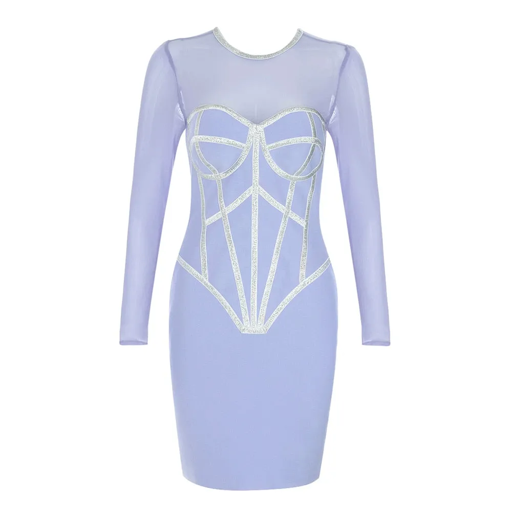 Blue Bandage Mini Dress