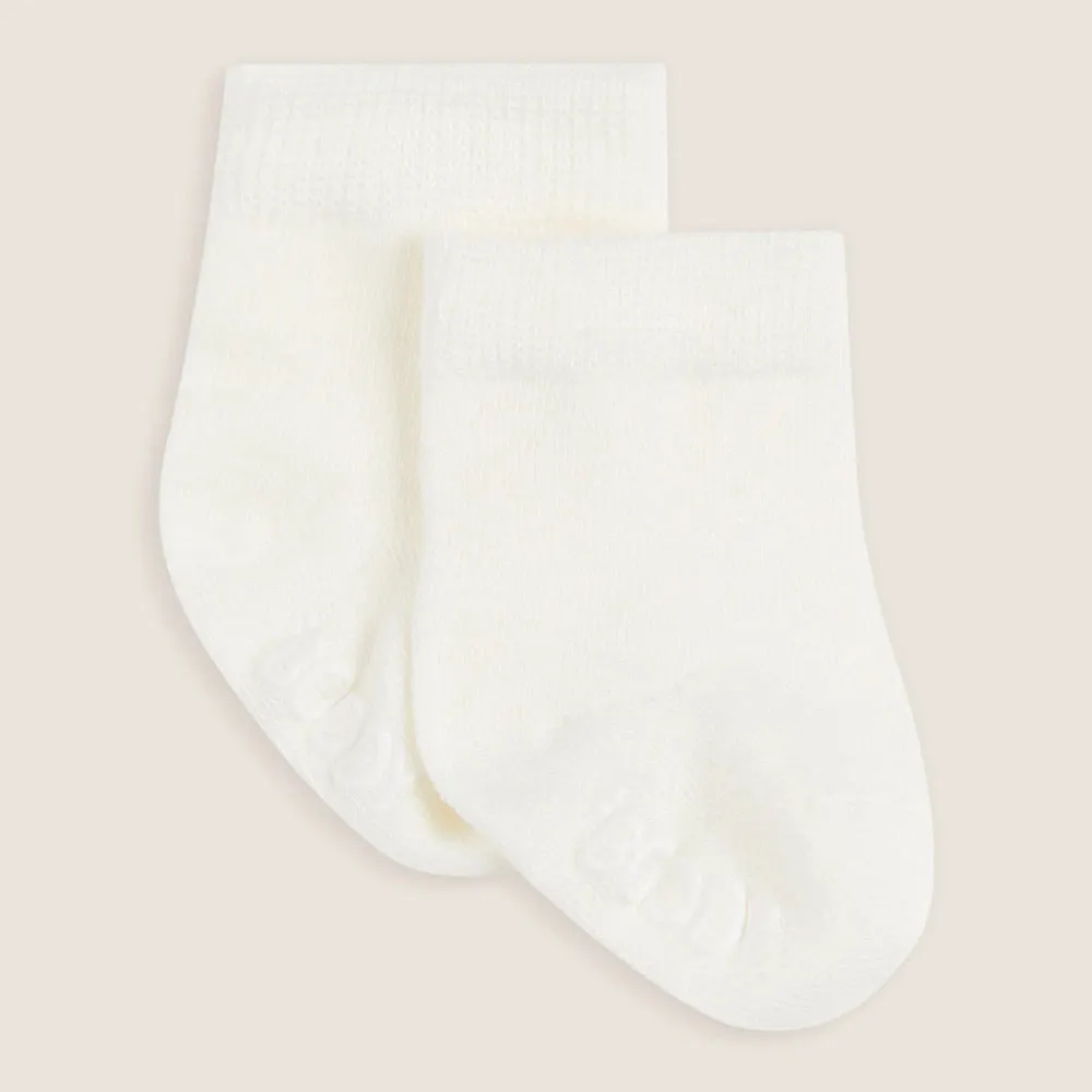 Boody Baby Socks 3pk Heather Grey Natural White