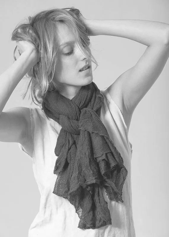 Broken white - Light silver Big Air Bamboo Scarf