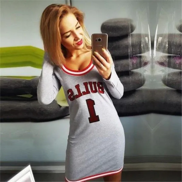 Bulls long sleeve bodycon dress