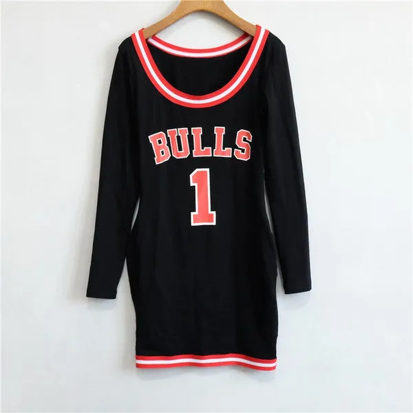 Bulls long sleeve bodycon dress