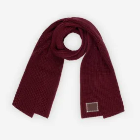 Burgundy Flat Knit Scarf