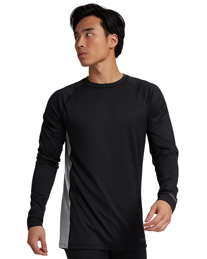 Burton Men's Midweight X Base Layer Crewneck - True Black/Gray Heather