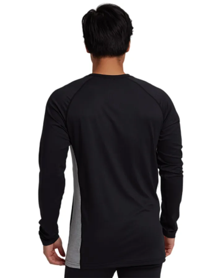 Burton Men's Midweight X Base Layer Crewneck - True Black/Gray Heather