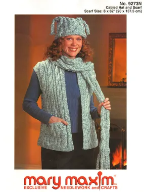 Cabled Hat and Scarf Pattern