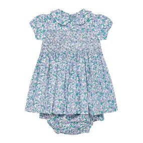 Carla Dress | Smocked Blue & Purple Floral (12-18M, 2-3)