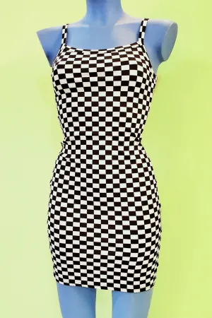 Checker Print Mini Dress