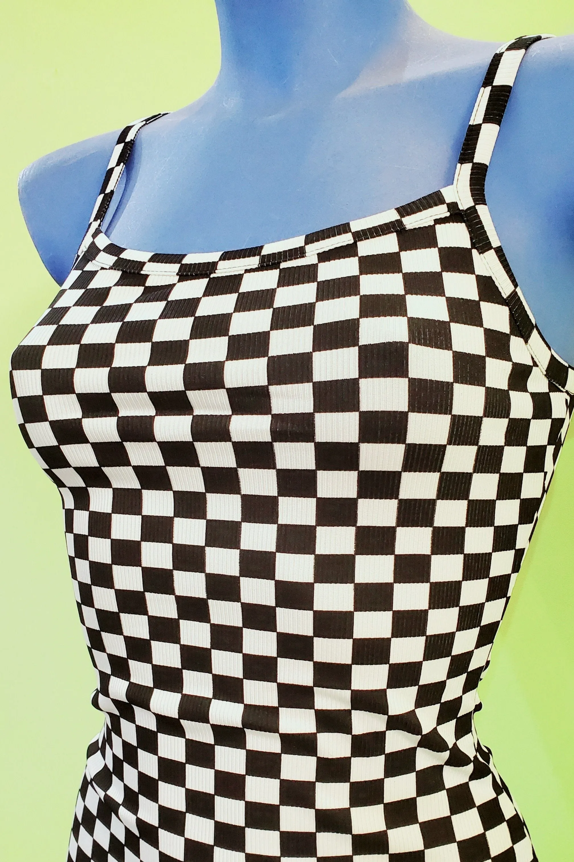 Checker Print Mini Dress