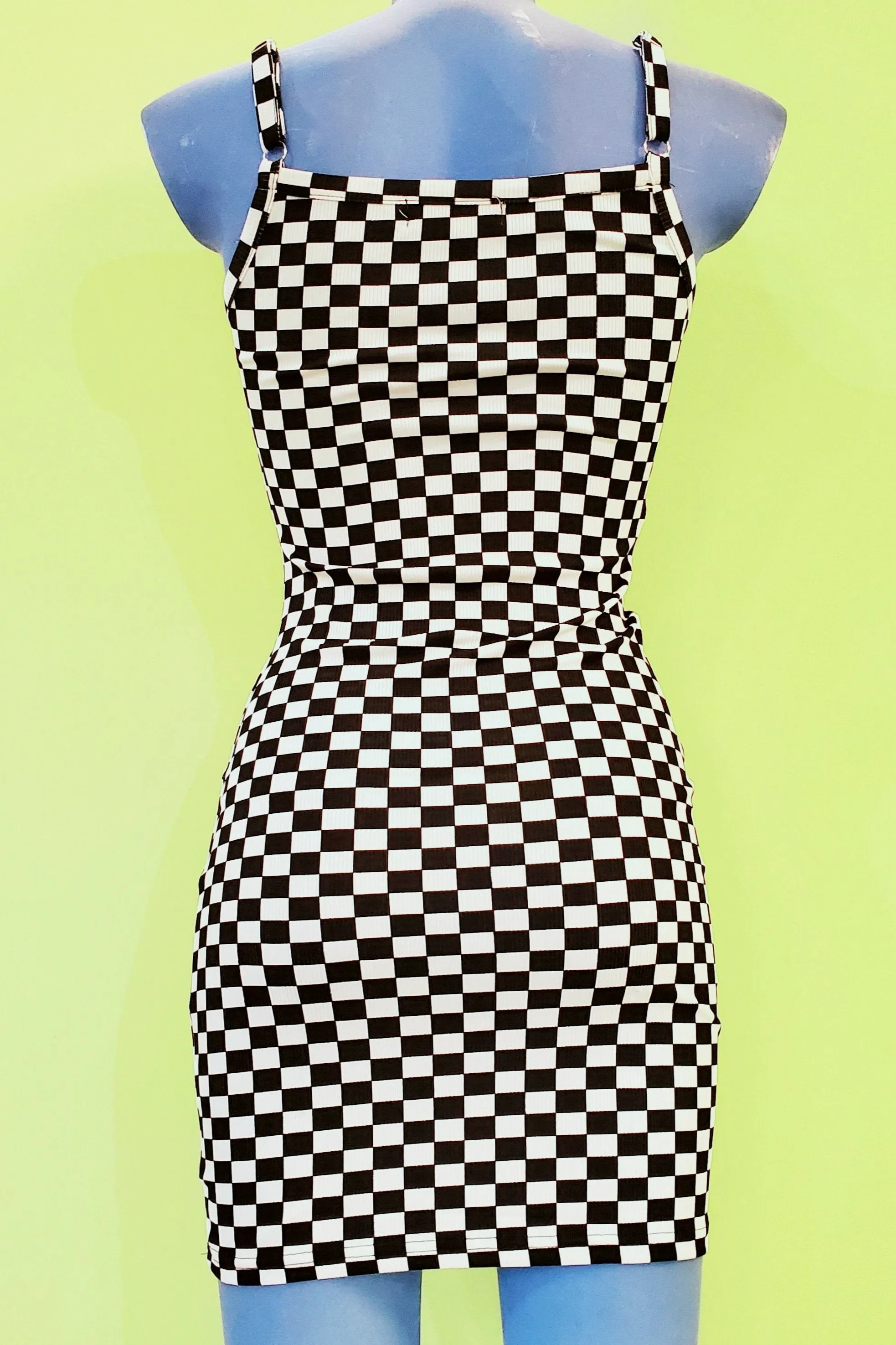 Checker Print Mini Dress