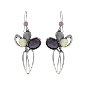 Christophe Poly Purple Artisan Heart Dangle Earrings