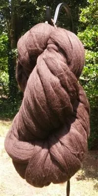 Cocoa Brown Corriedale Wool Roving