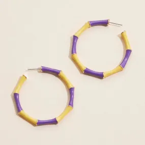 Color Block Bamboo Hoop Earrings