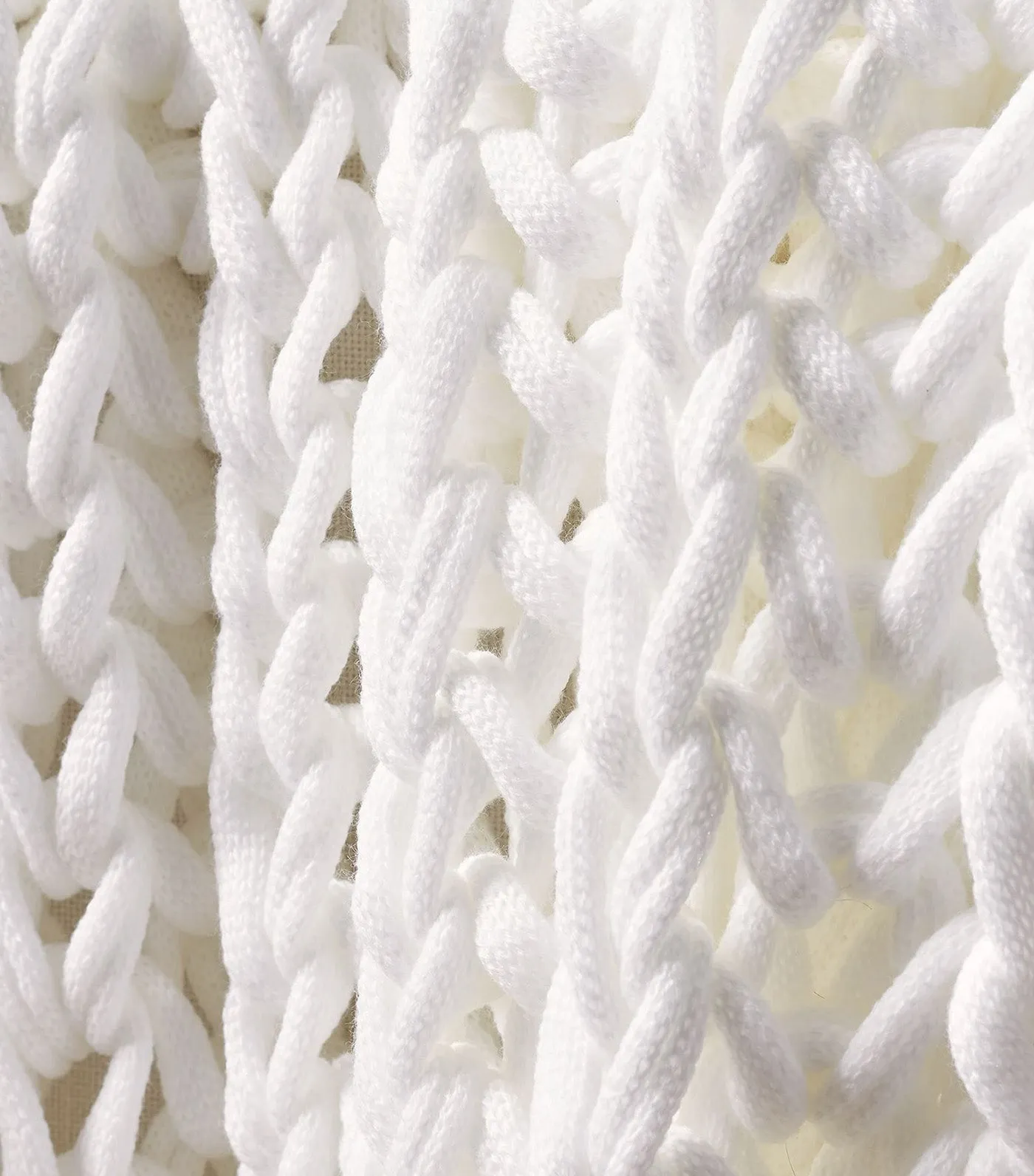 Colossal Ribbed Handknit Throw Blanket White