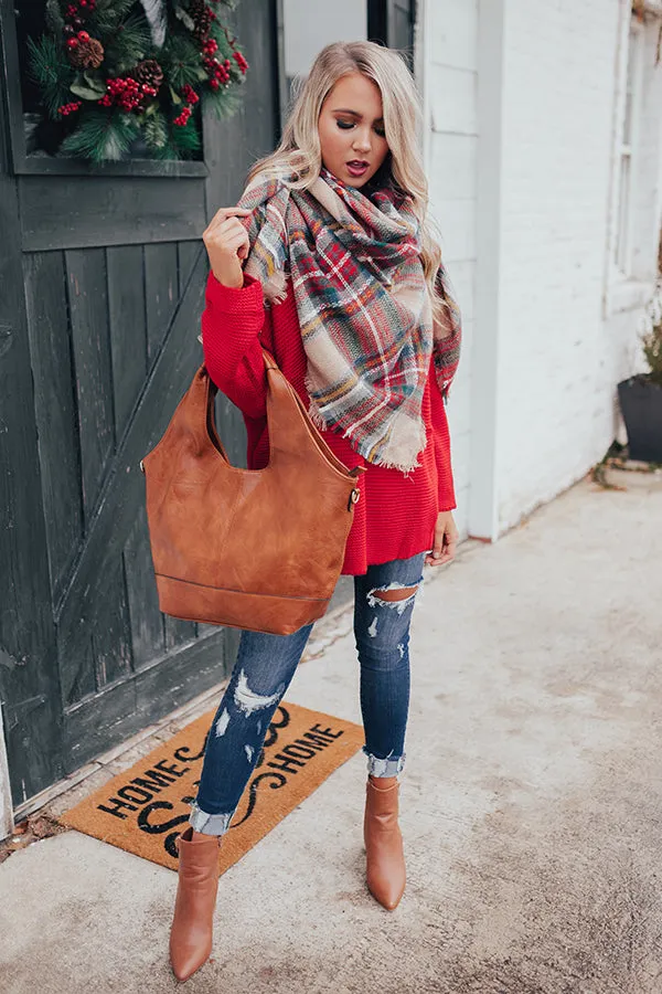 Cozy Love Blanket Scarf in Tan