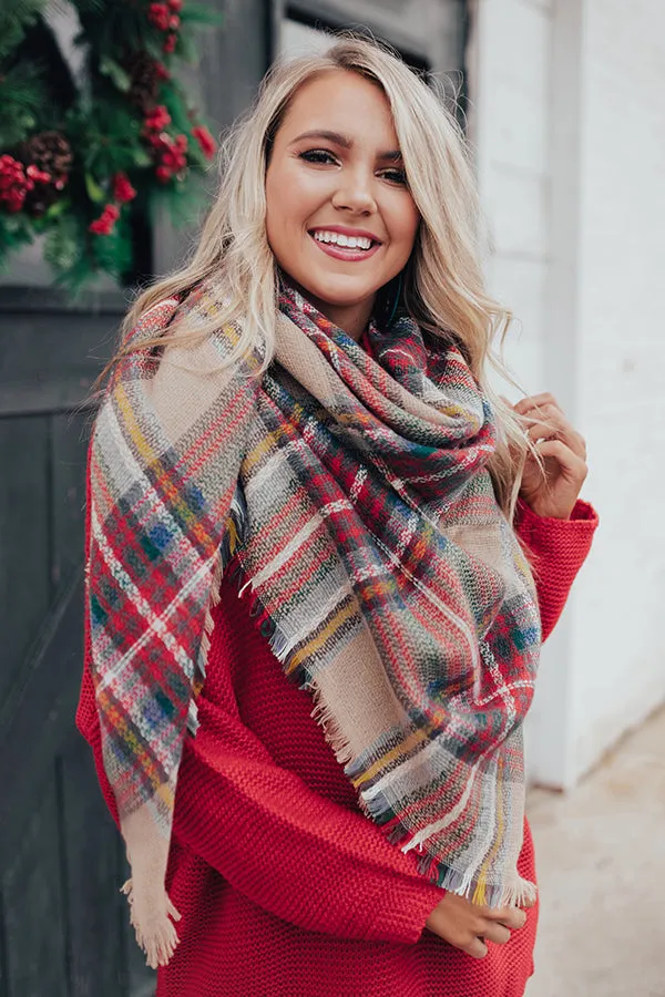 Cozy Love Blanket Scarf in Tan