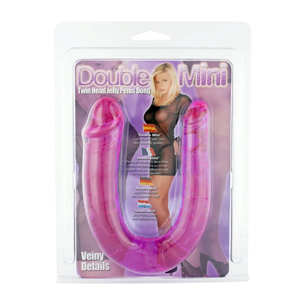 Double Mini Twin Head Jelly Penis Dildo