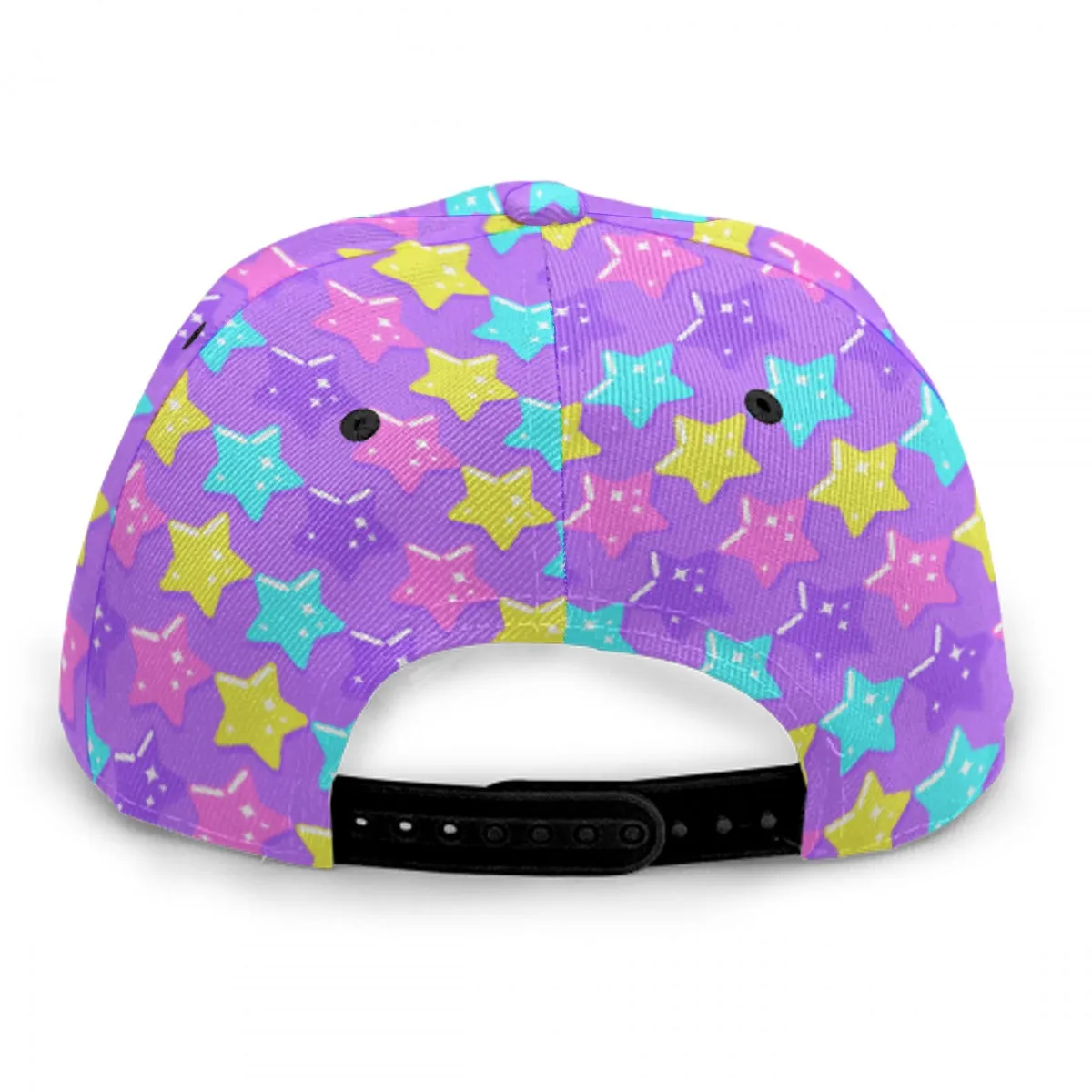 Electric Star Wave Purple Baseball Cap With Flat Brim