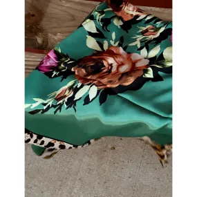 Emerald Feisty Floral Wild  Rag