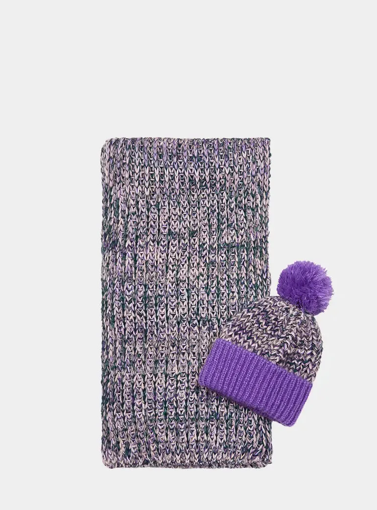 Florence Twist Oversized Chunky Knit Scarf - Purple