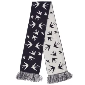 FLOSO Womens/Ladies Swallow Pattern Knitted Winter Scarf With Fringe