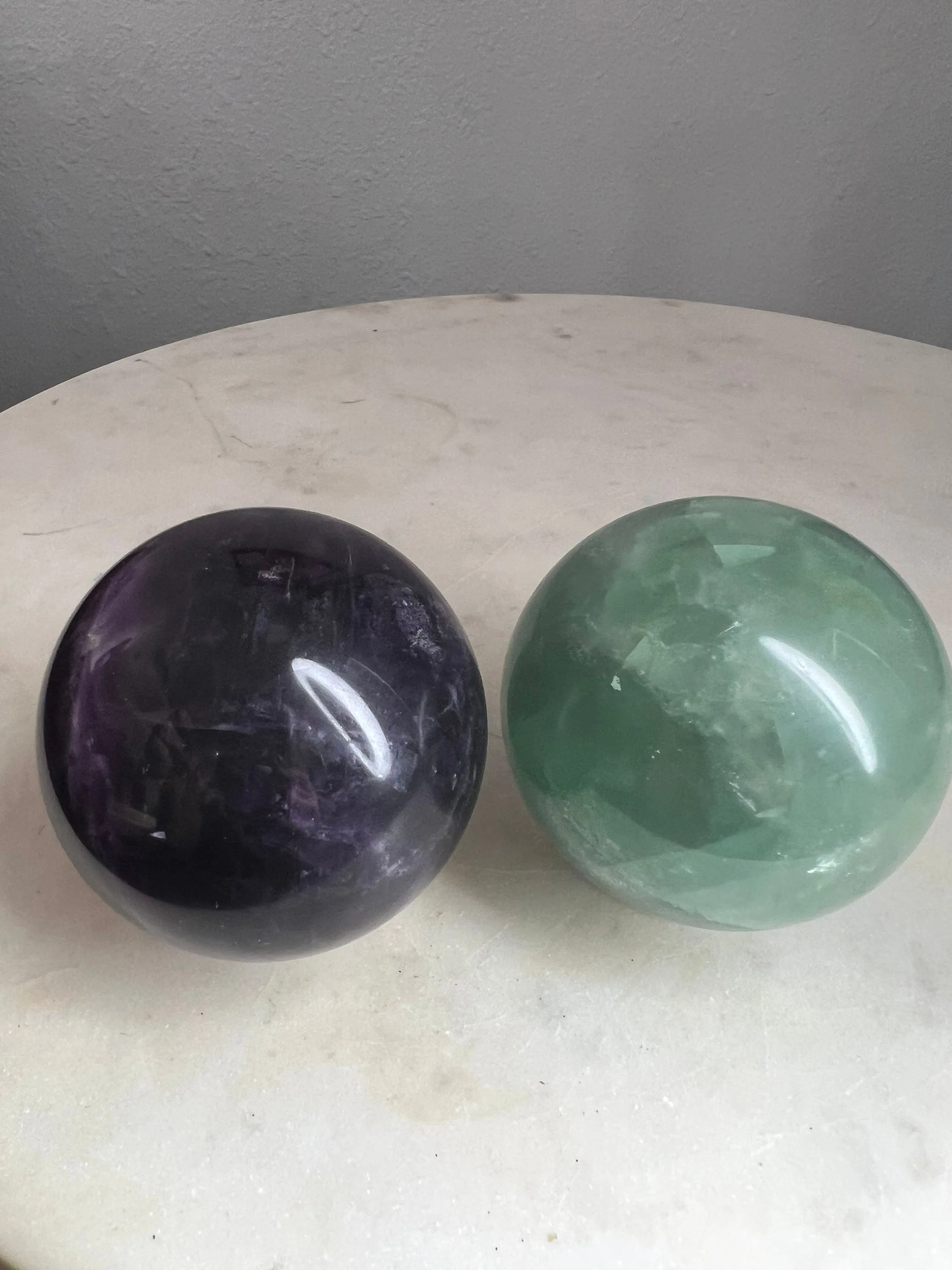 Fluorite 2 spheres total weight 2lbs