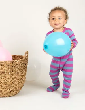 Footed Purple Stripes Pajamas